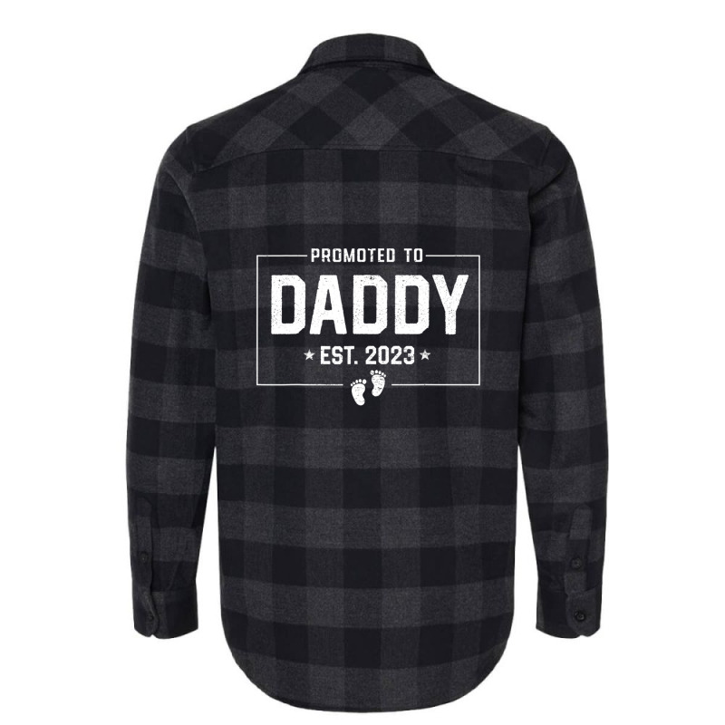 Promoted To Daddy Est. 2023 New Daddy Expect Baby Christmas Flannel Shirt | Artistshot