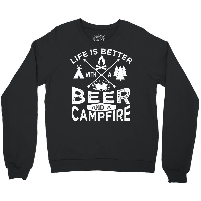 Camping Hoodie Men Women Beer Campfire Graphic Tent Crewneck Sweatshirt | Artistshot