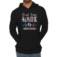 First Time Auntie 2023 Mothers Day Christmas Soon To Be Mom Lightweight Hoodie | Artistshot