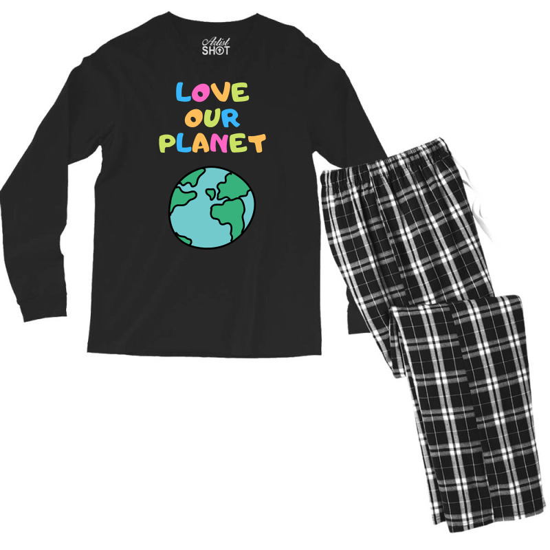 Trending Love Our Planet - Vert Men's Long Sleeve Pajama Set | Artistshot