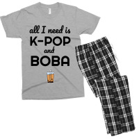 All I Need Is K Pop And Boba Bubble Tea Funny Men's T-shirt Pajama Set | Artistshot