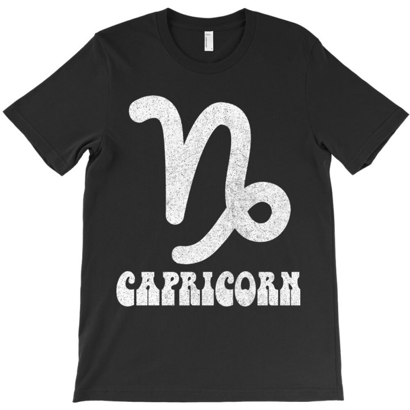 Capricorn Retro Zodiac Symbol Fadedstyle Design T-shirt | Artistshot