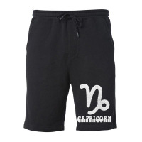 Capricorn Retro Zodiac Symbol Fadedstyle Design Fleece Short | Artistshot