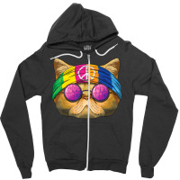 Hippie Exotic Shorthair Love Peace Sign 70s Hippie Cat Zipper Hoodie | Artistshot