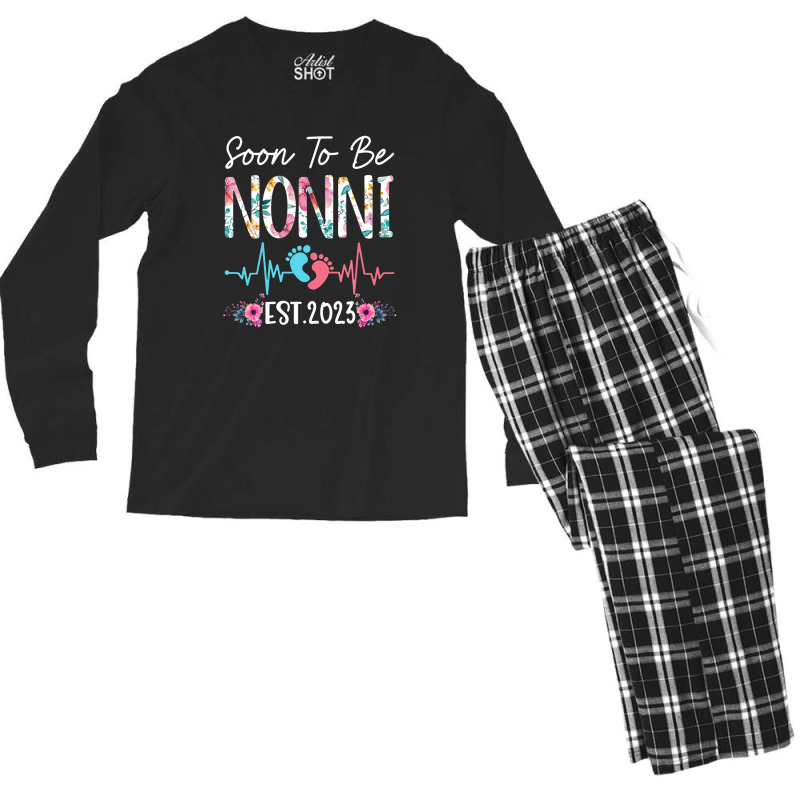 Soon To Be Nonni 2023 Mothers Day Christmas First Time Mom Men's Long Sleeve Pajama Set | Artistshot