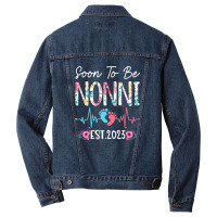 Soon To Be Nonni 2023 Mothers Day Christmas First Time Mom Men Denim Jacket | Artistshot