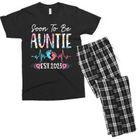 Soon To Be Auntie 2023 Mothers Day Christmas First Time Mom Men's T-shirt Pajama Set | Artistshot