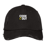 Cookout - Vintage Chalk Texture - White & Black Vintage Cap | Artistshot