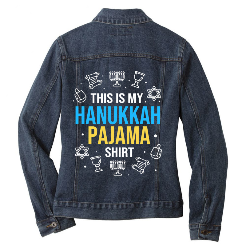 Chanukah Pajamas Family This Is My Hanukkah Pajama Ladies Denim Jacket by HANANELArtist | Artistshot