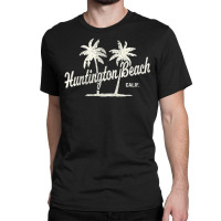 Huntington Beach California Vintage 70s Palm Trees Classic T-shirt | Artistshot