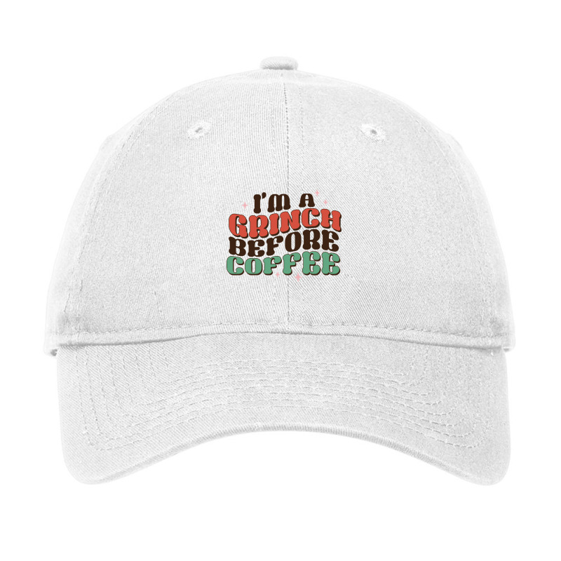 Funny Retro Grinch Before Coffee Christmas Adjustable Cap | Artistshot