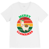 Trending Merry Llamamas-zmhjk V-neck Tee | Artistshot