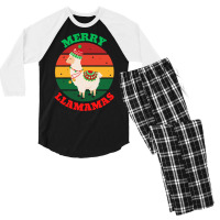 Trending Merry Llamamas-zmhjk Men's 3/4 Sleeve Pajama Set | Artistshot