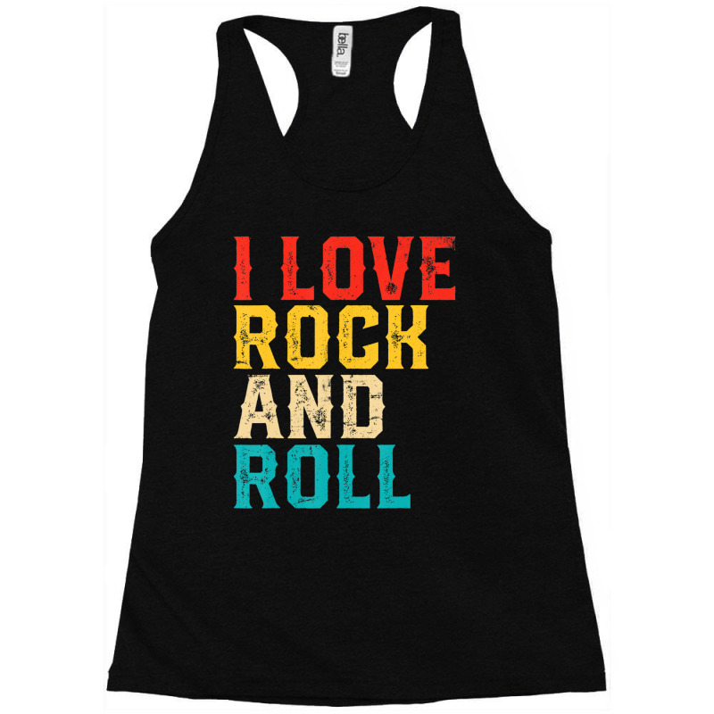 I Love Rock And Roll Distressed Rainbow 70s Retro Vintage Racerback Tank by michaelyounger19 | Artistshot