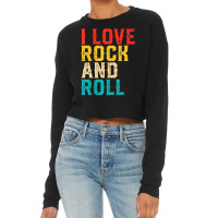 I Love Rock And Roll Distressed Rainbow 70s Retro Vintage Cropped Sweater | Artistshot