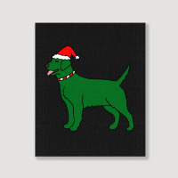 Green Christmas Dog Portrait Canvas Print | Artistshot