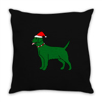 Green Christmas Dog Throw Pillow | Artistshot