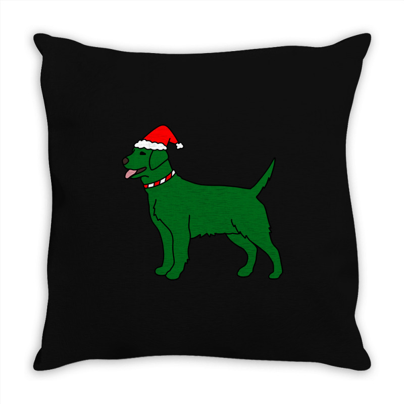 Green Christmas Dog Throw Pillow | Artistshot