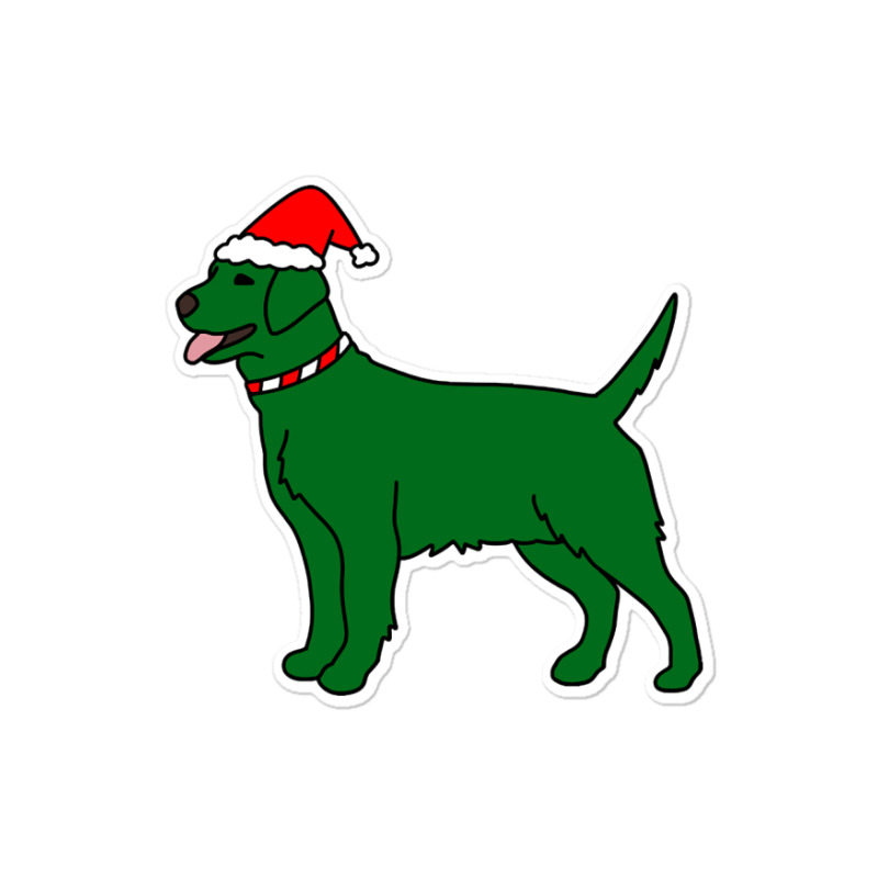 Green Christmas Dog Sticker | Artistshot