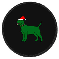 Green Christmas Dog Round Patch | Artistshot