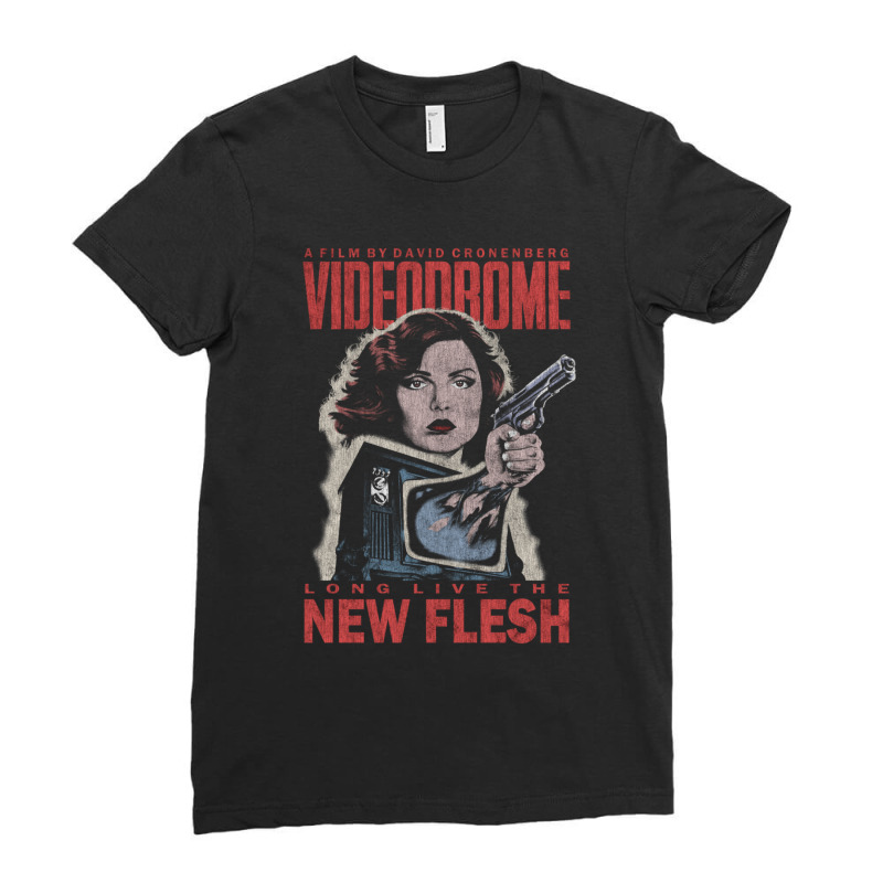 Videodrome (distressed) Ladies Fitted T-Shirt by EvanWayneCofer | Artistshot