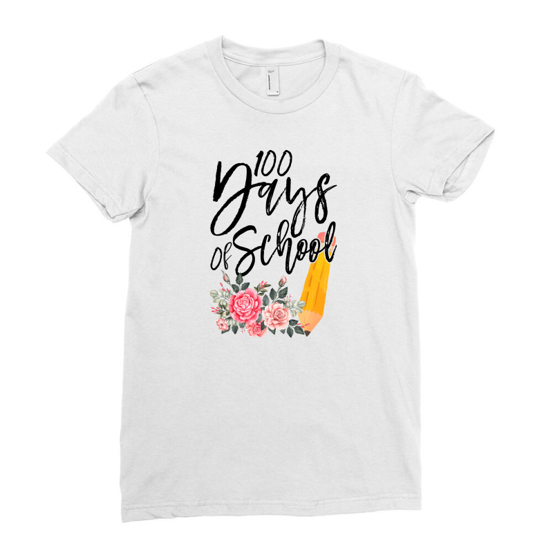 100 Days Of School For Light Ladies Fitted T-Shirt by autlu2024 | Artistshot