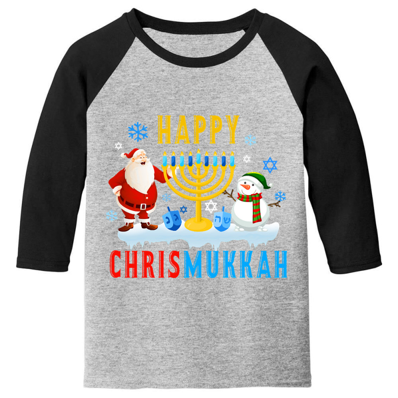 Happy Chrismukkah Merry Christmas Happy Hanukkah Youth 3/4 Sleeve | Artistshot