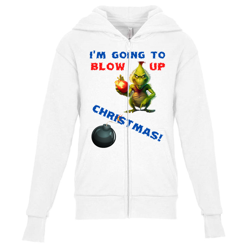 Grinch - Blow Up Christmas V2 Youth Zipper Hoodie by Milne Charlton | Artistshot