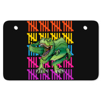 100 Days Of School T Rex For Dark Atv License Plate | Artistshot