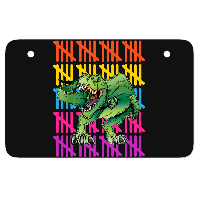 100 Days Of School T Rex For Dark Atv License Plate | Artistshot