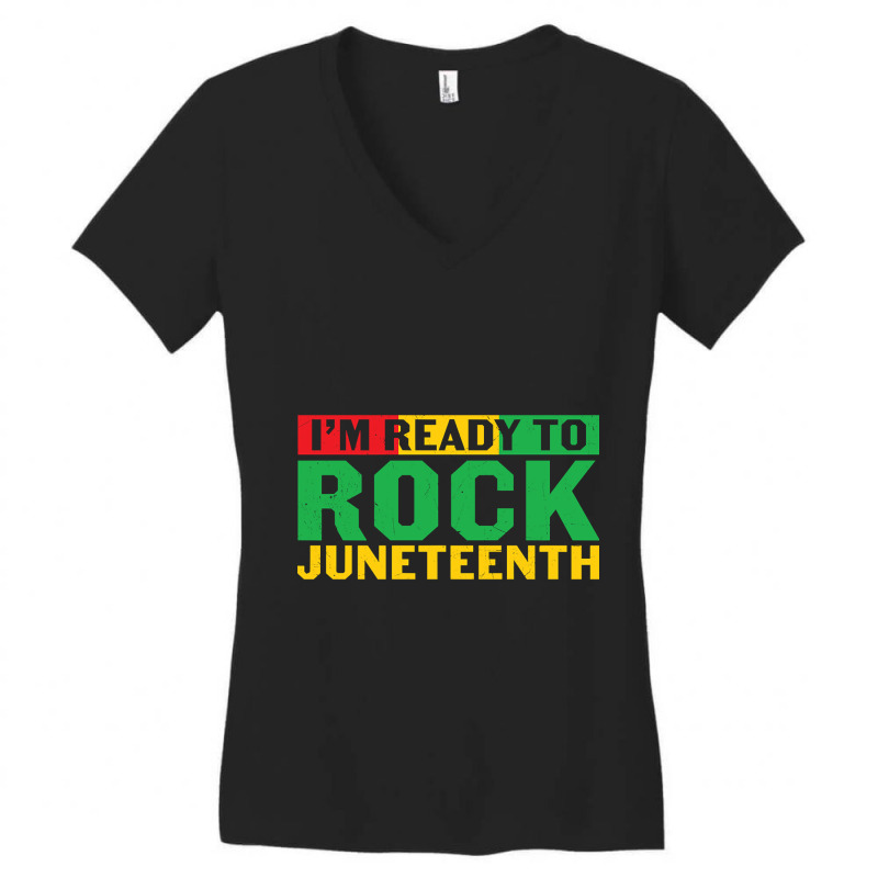 I'm Ready Rock Juneteenth Women's V-Neck T-Shirt by Pannell Quintero | Artistshot