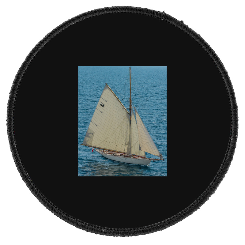 White Sailing Ship Round Patch | Artistshot