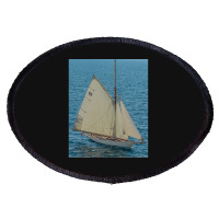 White Sailing Ship Oval Patch | Artistshot