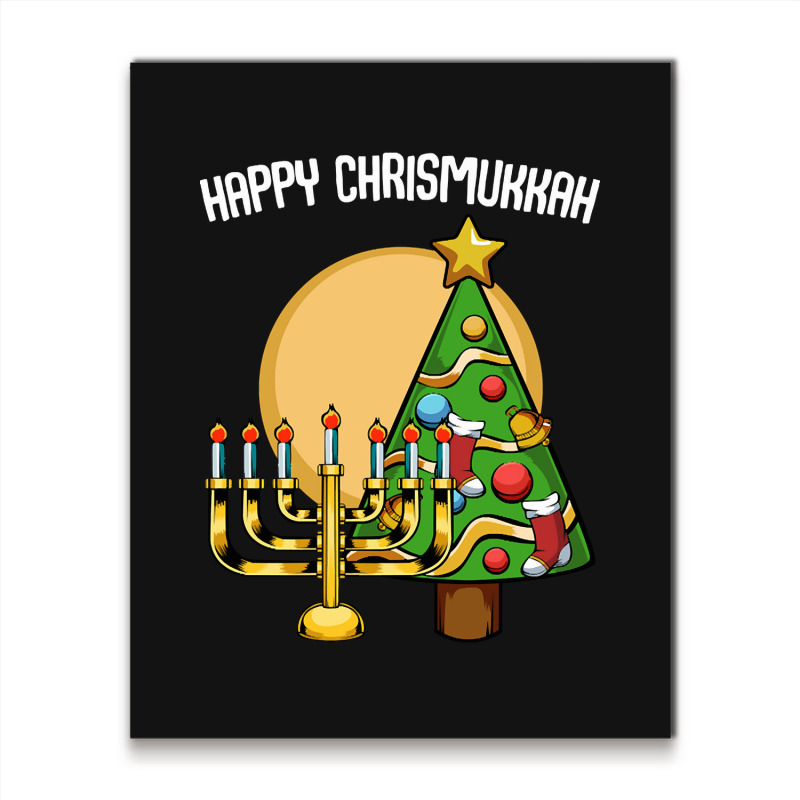 Happy Chrismukkah Christmas Hanukkah Channukah Metal Print Vertical | Artistshot