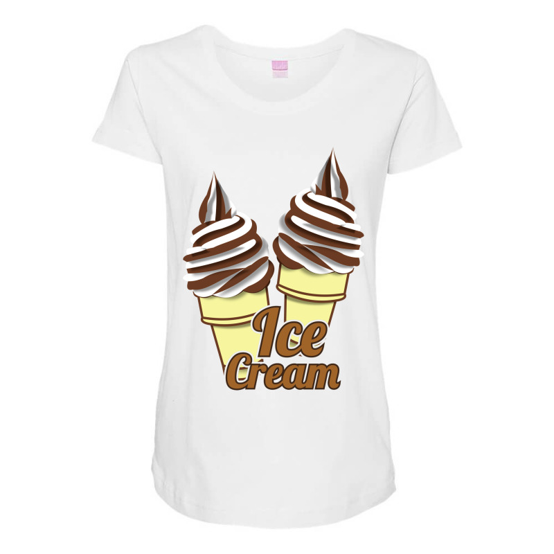 Ice Cream Chocolatte Cone Maternity Scoop Neck T-shirt by ririnai | Artistshot