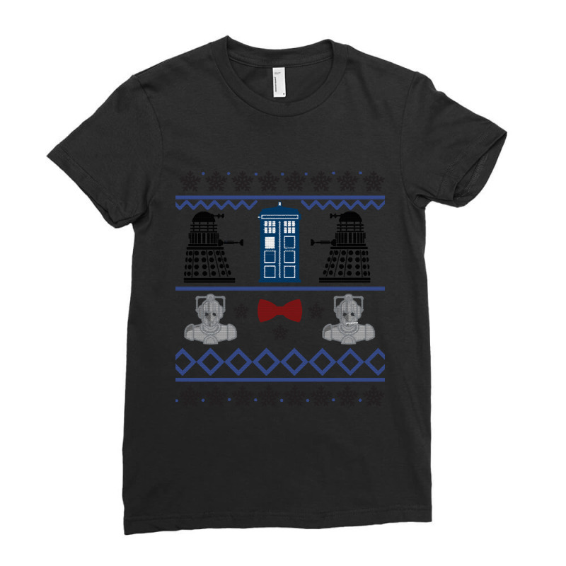 Doctor Who Ugly Sweater Season Ladies Fitted T-Shirt by Rios Arevalo | Artistshot