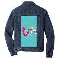 Illustration Of A Jazz With Saxophonist Poster Copy Men Denim Jacket | Artistshot