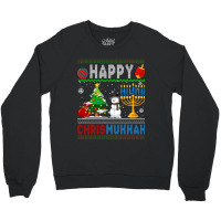 Ugly Happy Chrismukkah Merry Christmas Happy Hanukkah Crewneck Sweatshirt | Artistshot