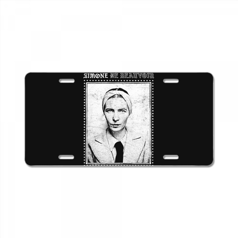 Simone De Beauvoir Faded Style Vintage Look Design License Plate | Artistshot