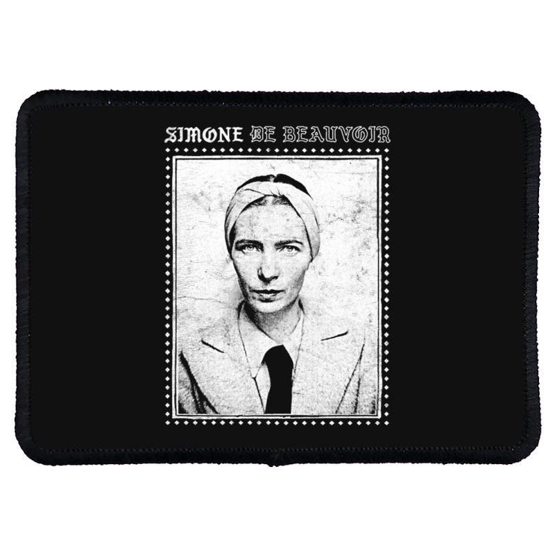 Simone De Beauvoir Faded Style Vintage Look Design Rectangle Patch | Artistshot