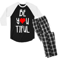 Beyoutiful Positive Body Image Giftvalentines Day Gift Men's 3/4 Sleeve Pajama Set | Artistshot