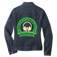 Music Is The Best Means We Have Of Digesting Time Ladies Denim Jacket | Artistshot