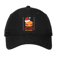 Happy Holidays With Cheese Shirt Christmas Cheeseburger Gift-uia3a Adjustable Cap | Artistshot