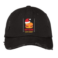 Happy Holidays With Cheese Shirt Christmas Cheeseburger Gift-uia3a Vintage Cap | Artistshot