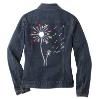 Trending Pi Day Symbol Dandelion Flower Math Teacher Ladies Denim Jacket | Artistshot