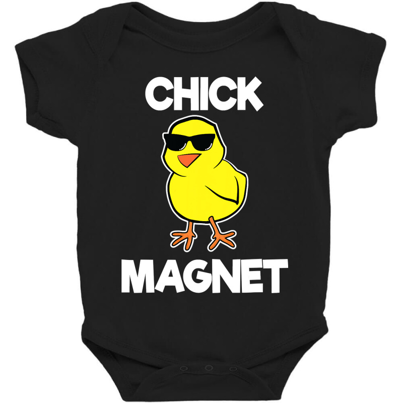 Chick Magnet  Funny Boys Kids Easter Cool Chick Baby Bodysuit by HANANELArtist | Artistshot