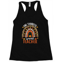 One Thankful Spanish Teacher Thanksgiving Bilingual Teacher Racerback Tank | Artistshot