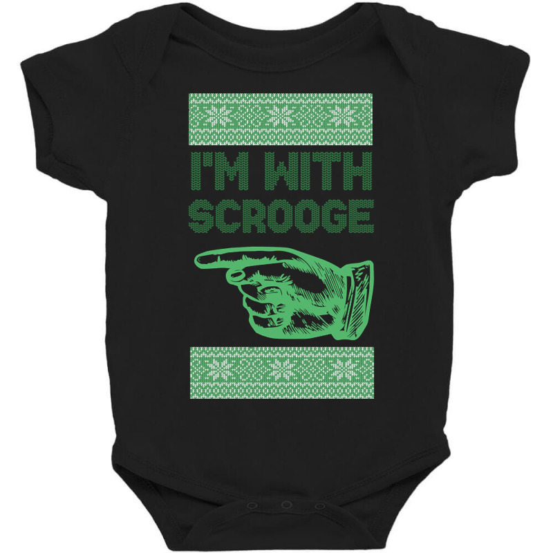 I'm With Scrooge - Scrooge Christmas - Green Baby Bodysuit | Artistshot