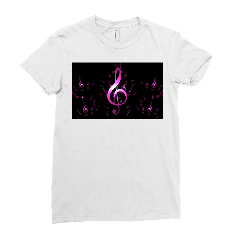 Light Color Music Notes Music Notes Music Lover Poster Ladies Fitted T-Shirt by fgclabdib | Artistshot