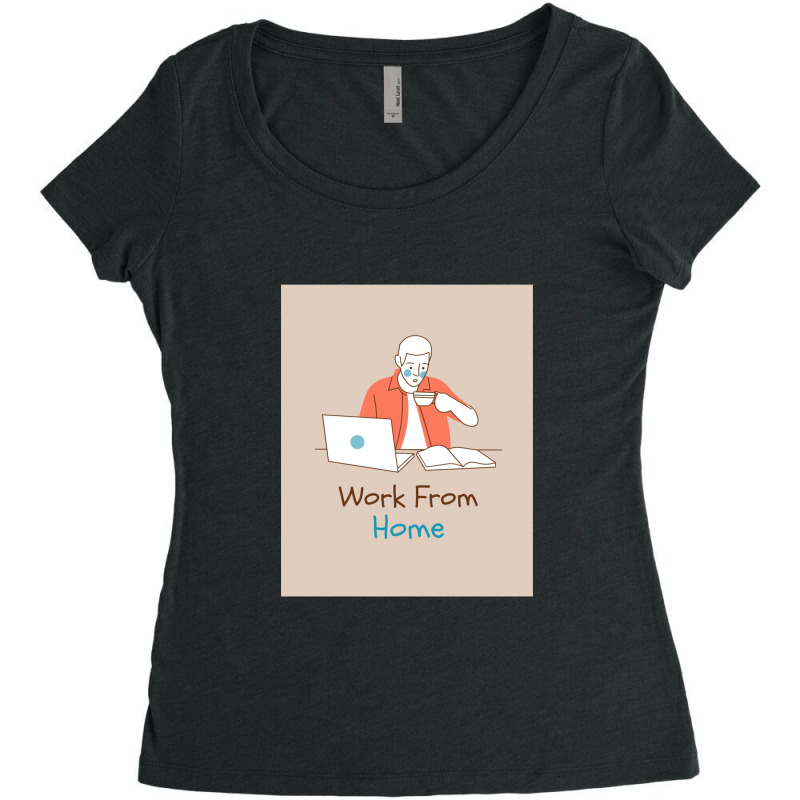 Work From Home 2 1 Women's Triblend Scoop T-shirt by BeckyTeague | Artistshot